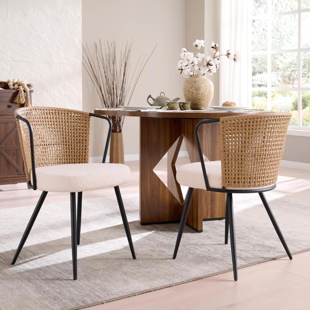BedsPick Rattan Dining Chairs Set (4) -new in box