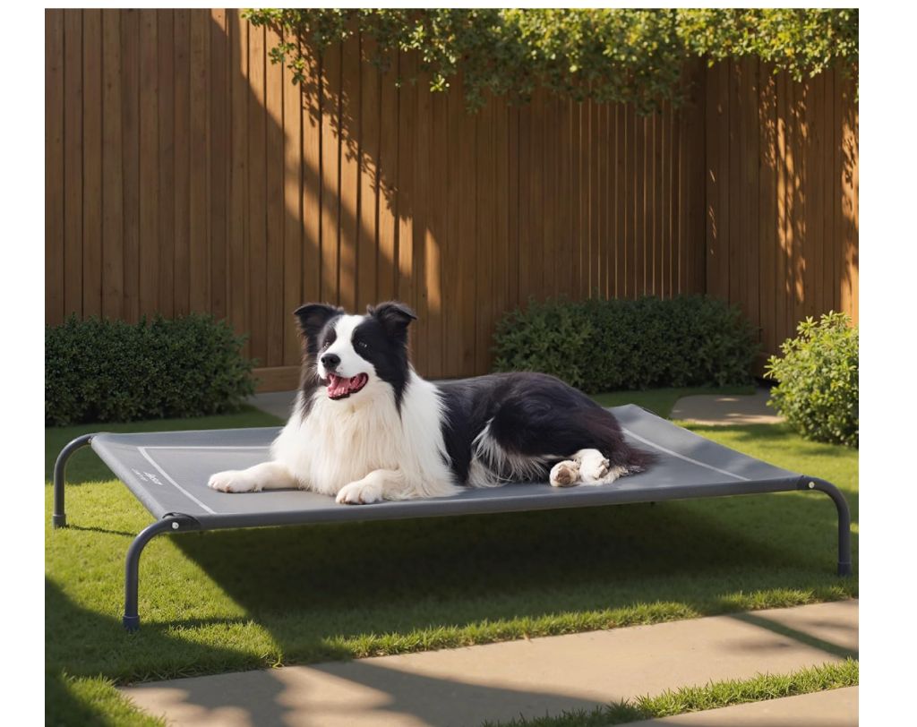 Outdoor Elevated Cooling Dog Bed XLarge Sized Dog, 59in Grey- new in box-new in box
