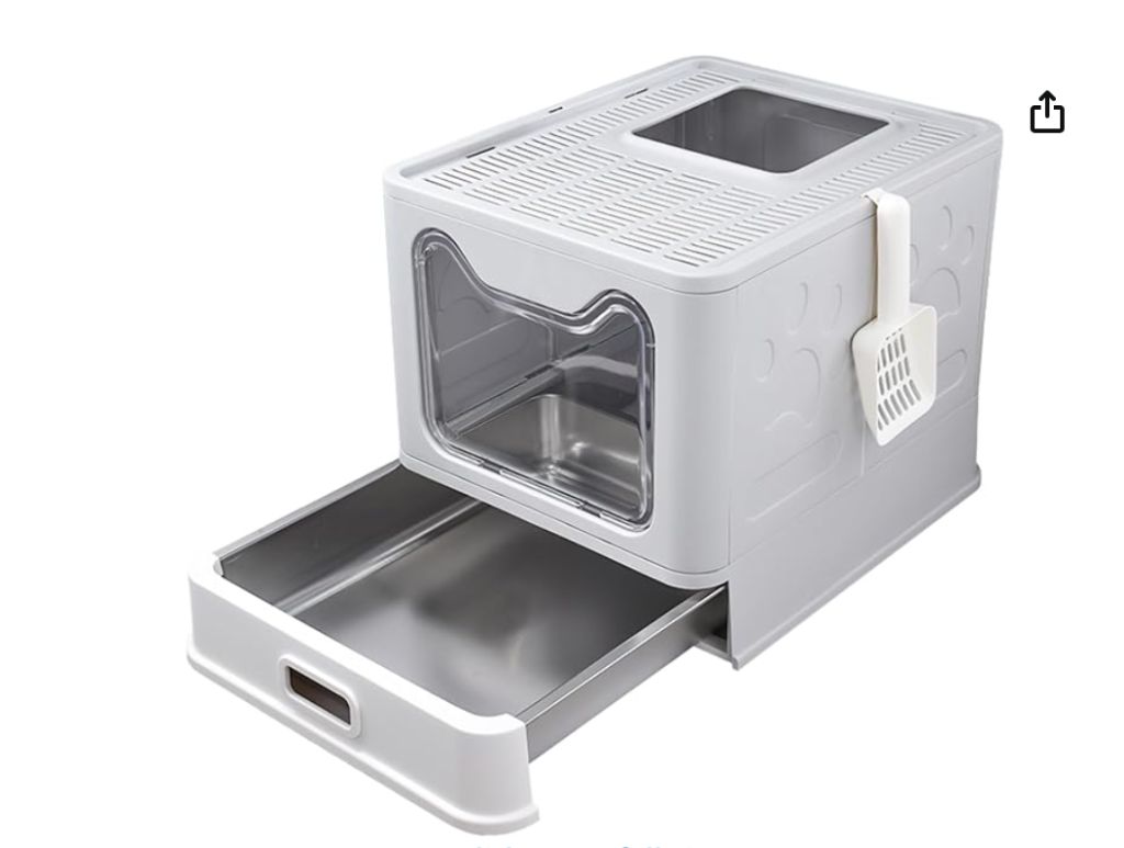 Cat Litter Box with Lid Top Exit-new in box