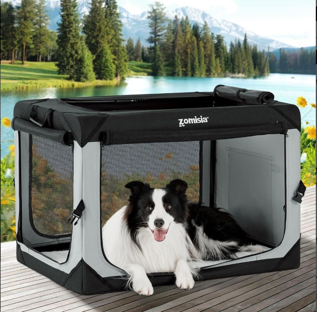 Collapsible Dog Crate Large, Grey-new in box