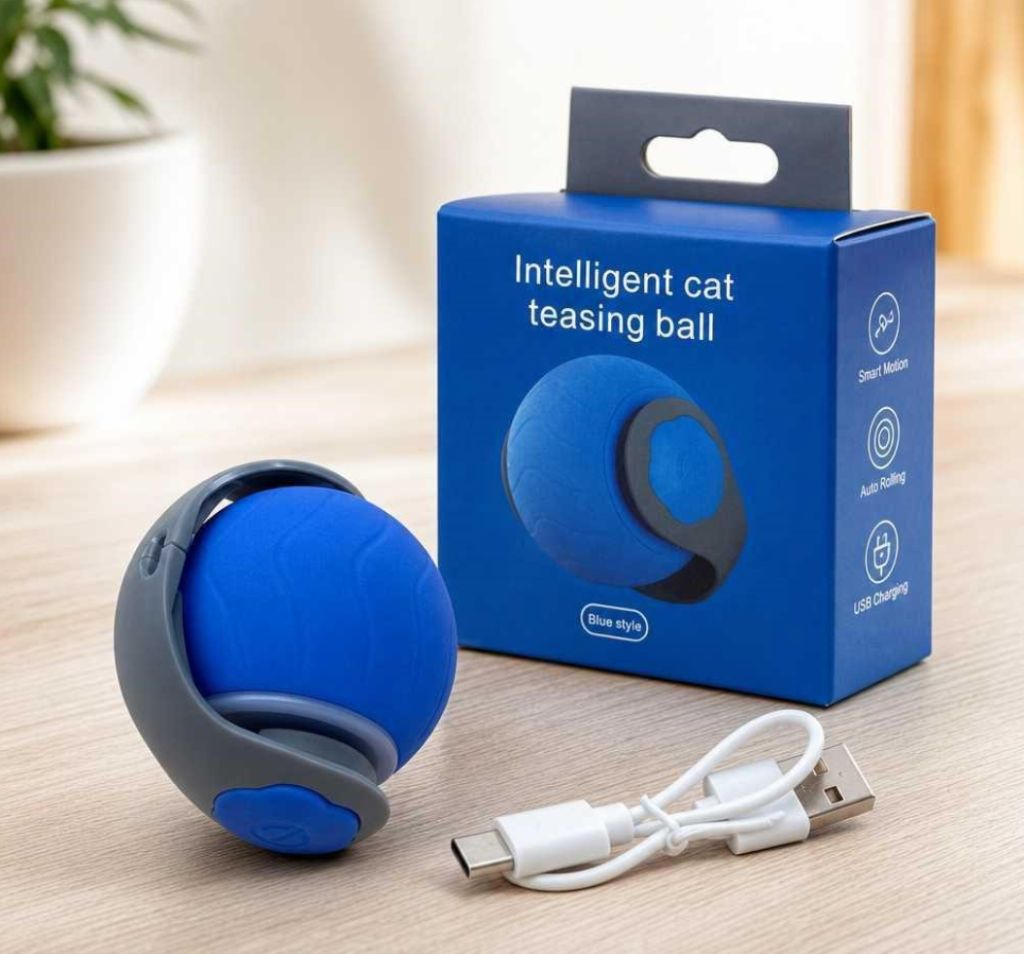 Intelligent Cat Teasing Ball, Blue-new in box