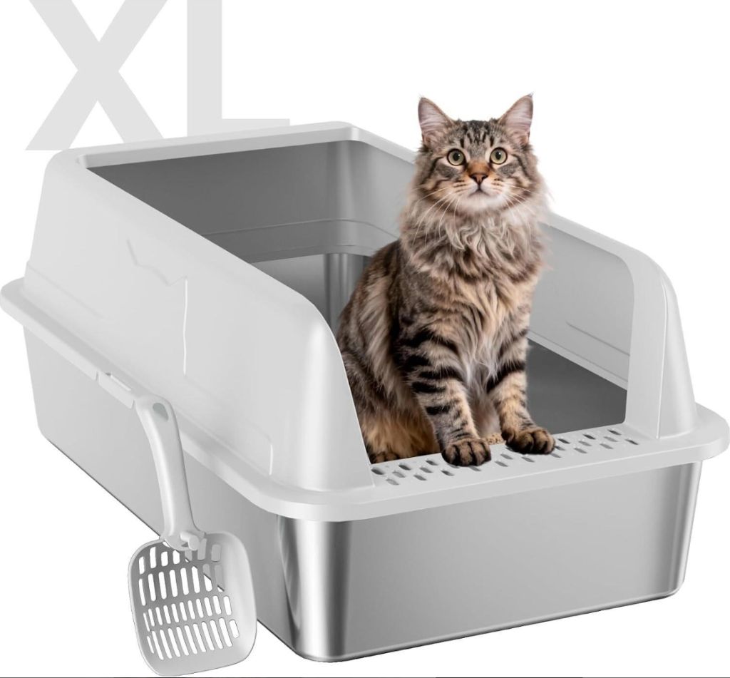 Stainless Steel Cat Litter Box 23x15x10, Large, Gray-new in box