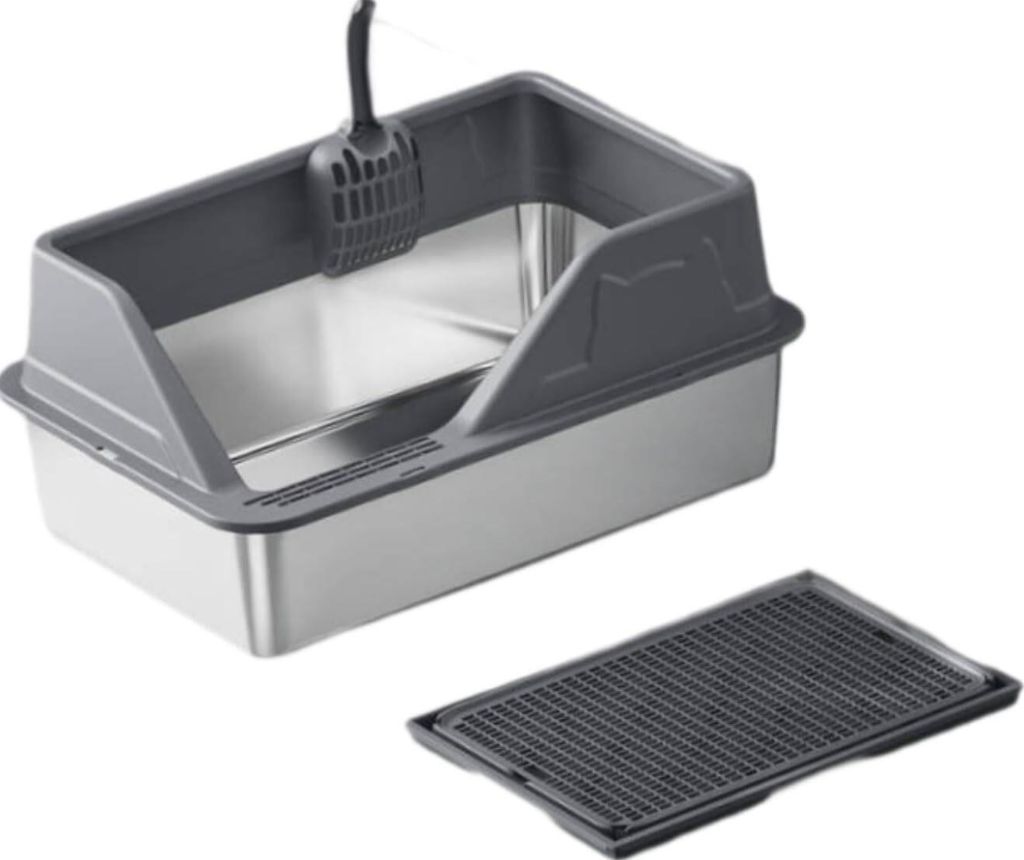 Steel Cat Toilet Tray, Dark Gray(XXL)-new