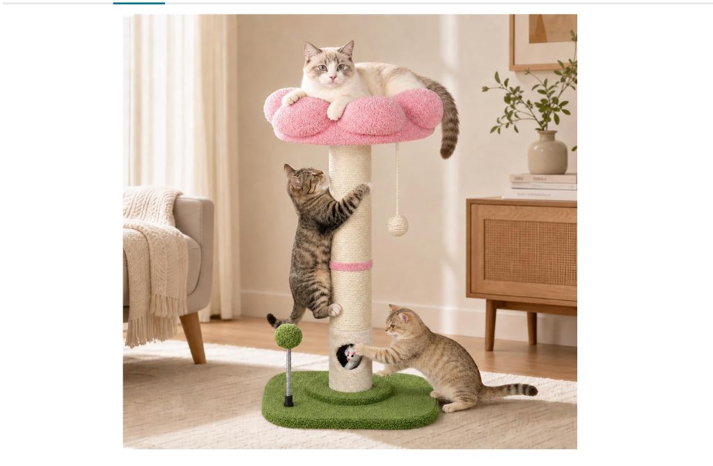 Tall Cat Scratching Post, Sisal Post (Pink)-new in box