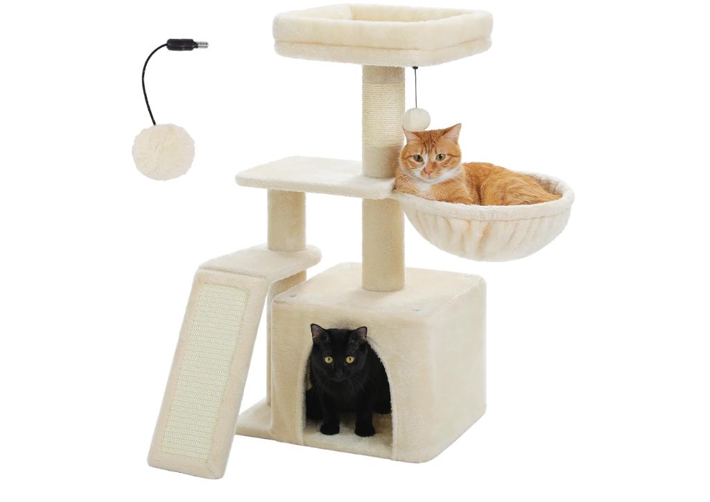 Cat Tree with Groomer Brush, 42.5"-new in box