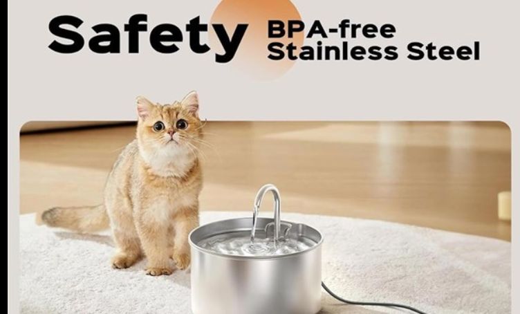Cat Water Fountain Stainless Steel -new in box