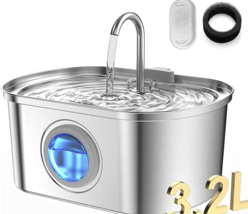 Cat Water Fountain Stainless Steel Water Level-new in box