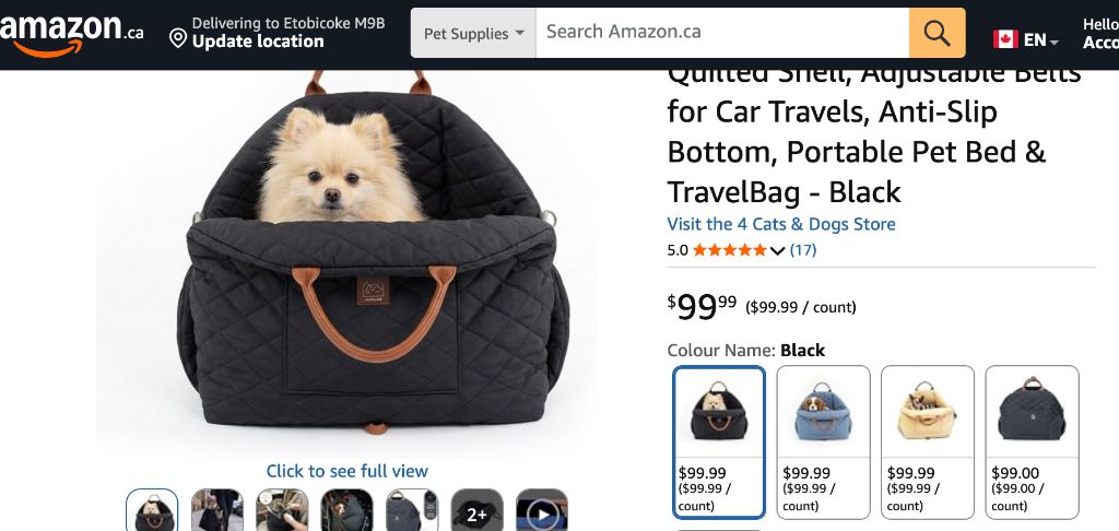 Cats & Dogs Mew Mew Travel carrier  console Pet Bed Black-new