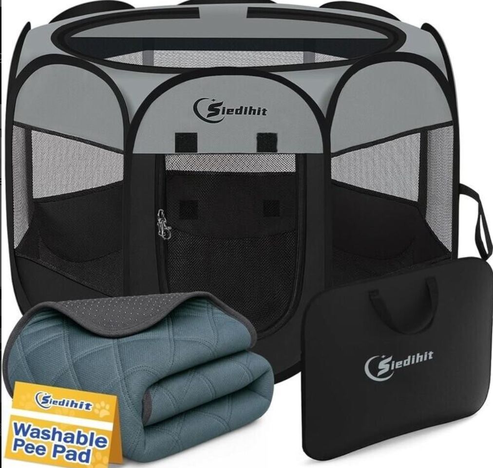 Dog Cat Playpen with Washable Pee Pad, Puppy Pet Playpen -new in box