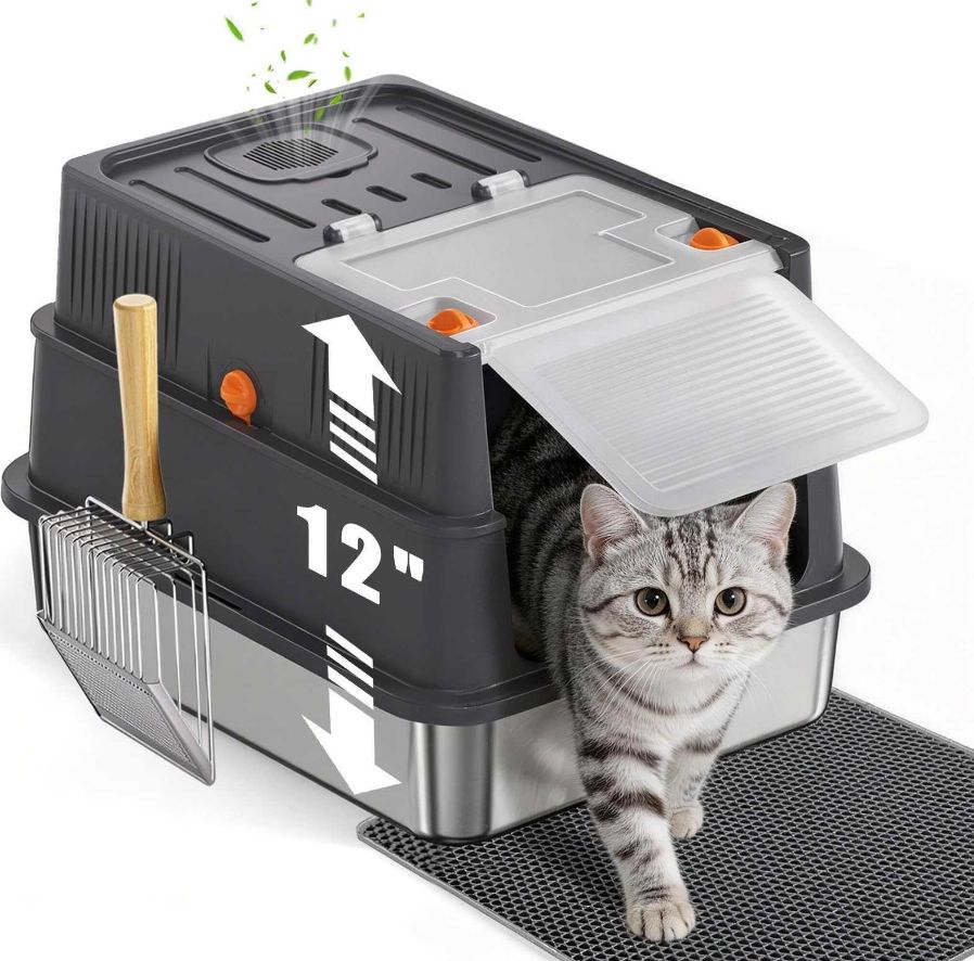 Enclosed Stainless Steel Cat Litter-new