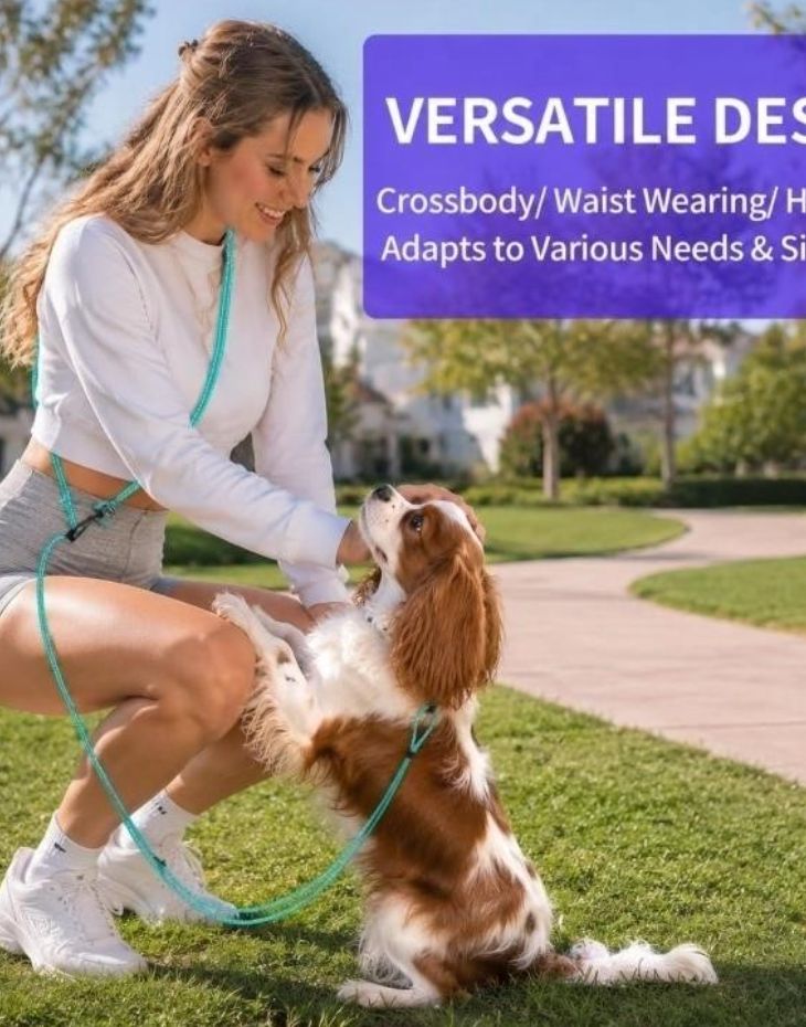 Hands-Free Dog Leash Adjustable Length 5-8 Ft