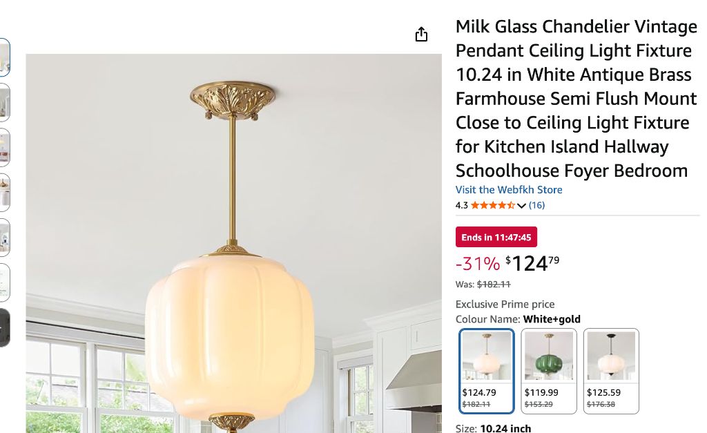 Milk Glass Schoolhouse Light Fixture- 9 inch-new in box