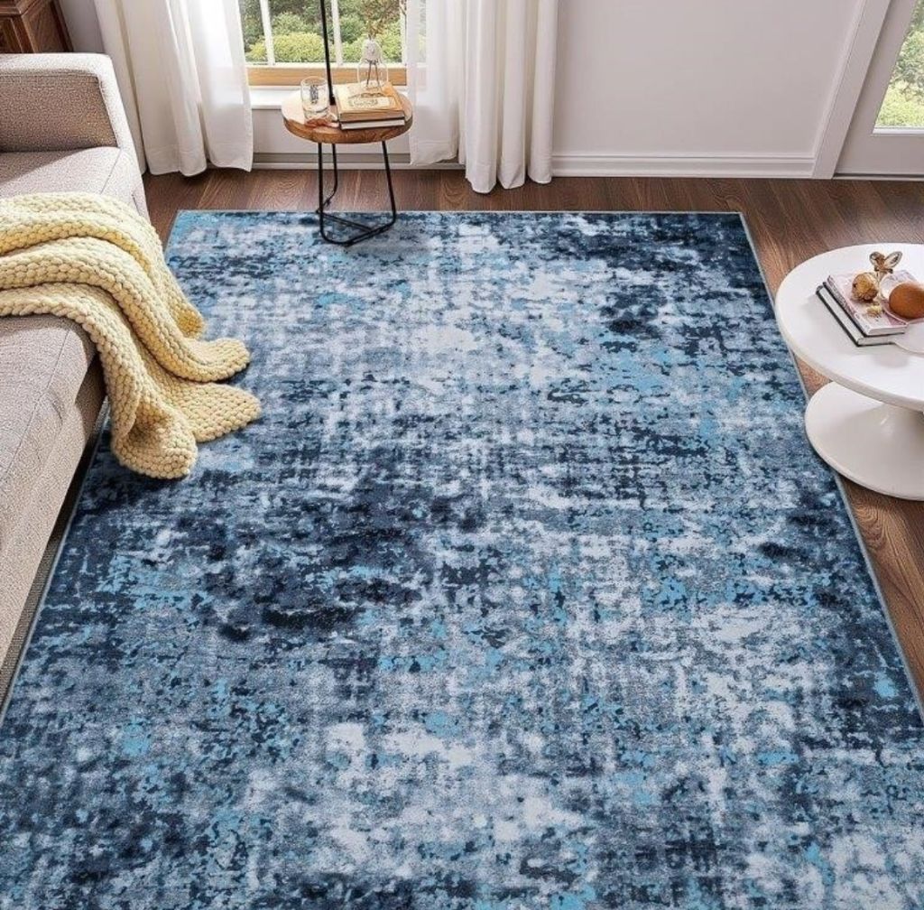 Modern Abstract 5x8 Rug, Non Slip Entryway Rug,