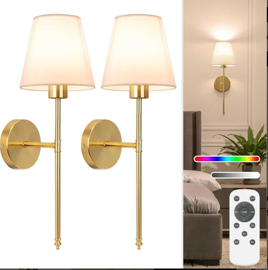 NIORSUN 2pcs Battery Wall Sconce
