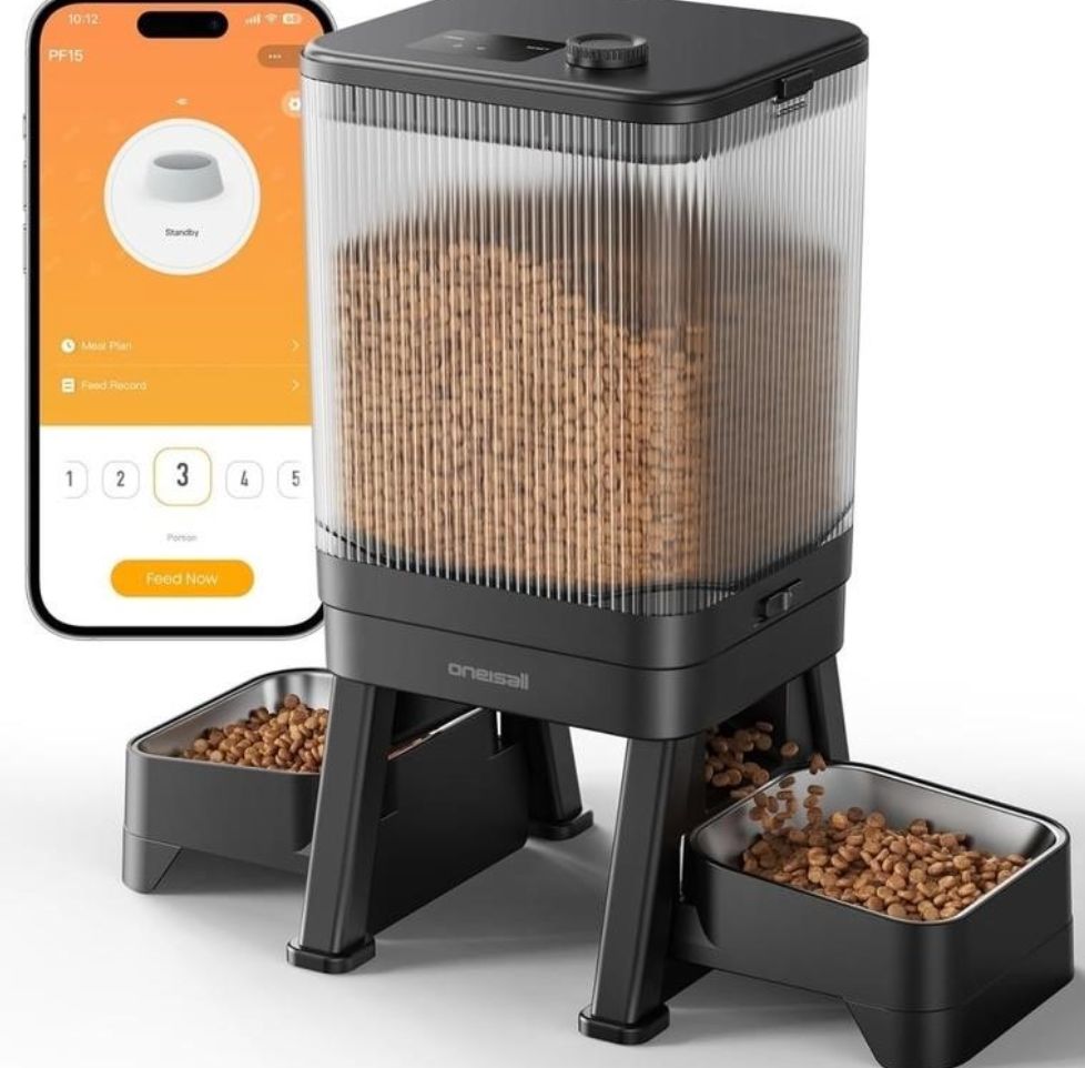oneisall 5G WiFi Automatic Cat Feeder for 2 Cats