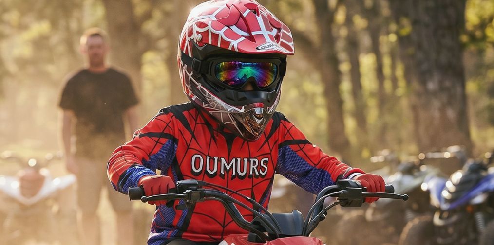 OUMURS Youth Dirt Bike Helmet DOT Approved, Kids Full Face size M-like new