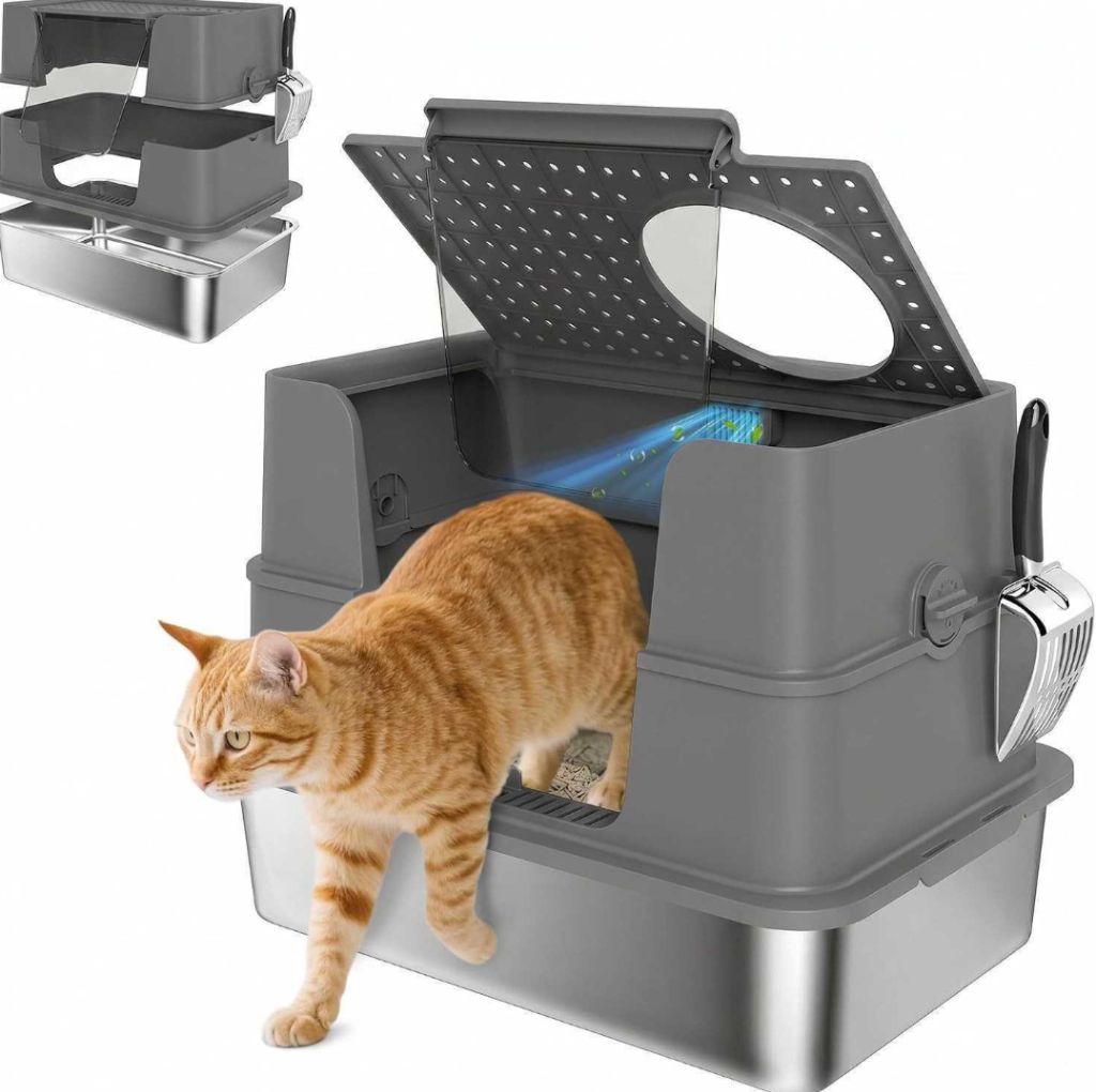 PawHut Stainless Steel Litter Box-new in box