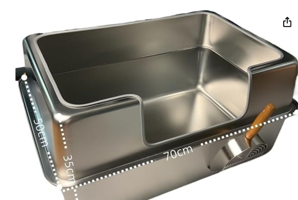 Jumbo Open Cat Litter Box All stainless steel litter box -new in box