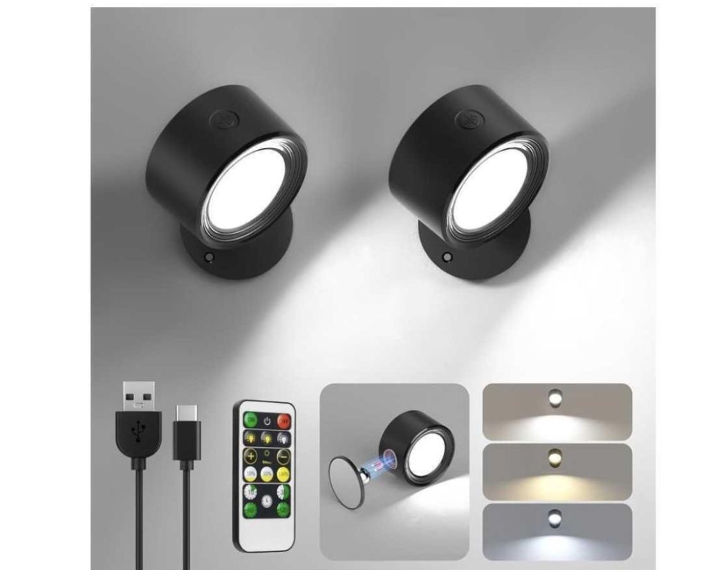 Wall Mounted Lights Remote Rechargeable-new in box