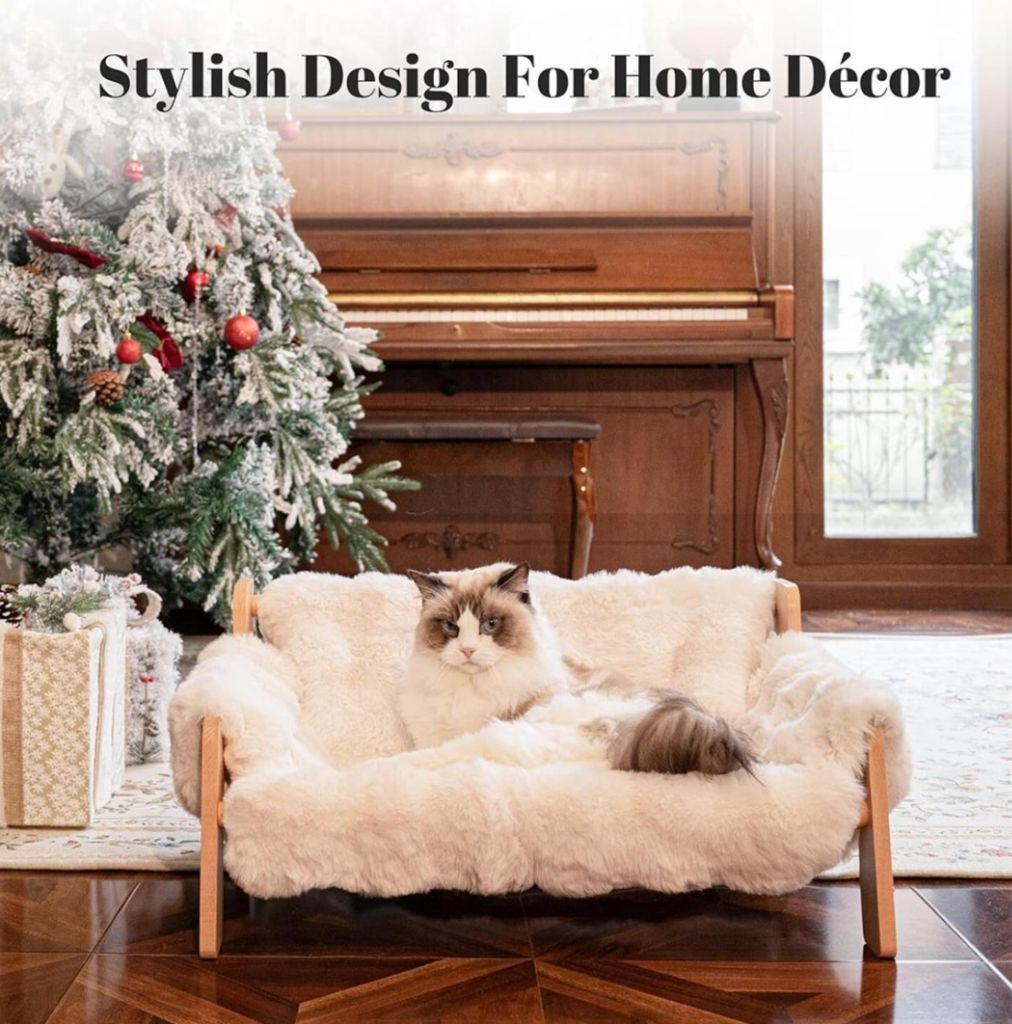 Raised Cat Bed, Off-White-new in box