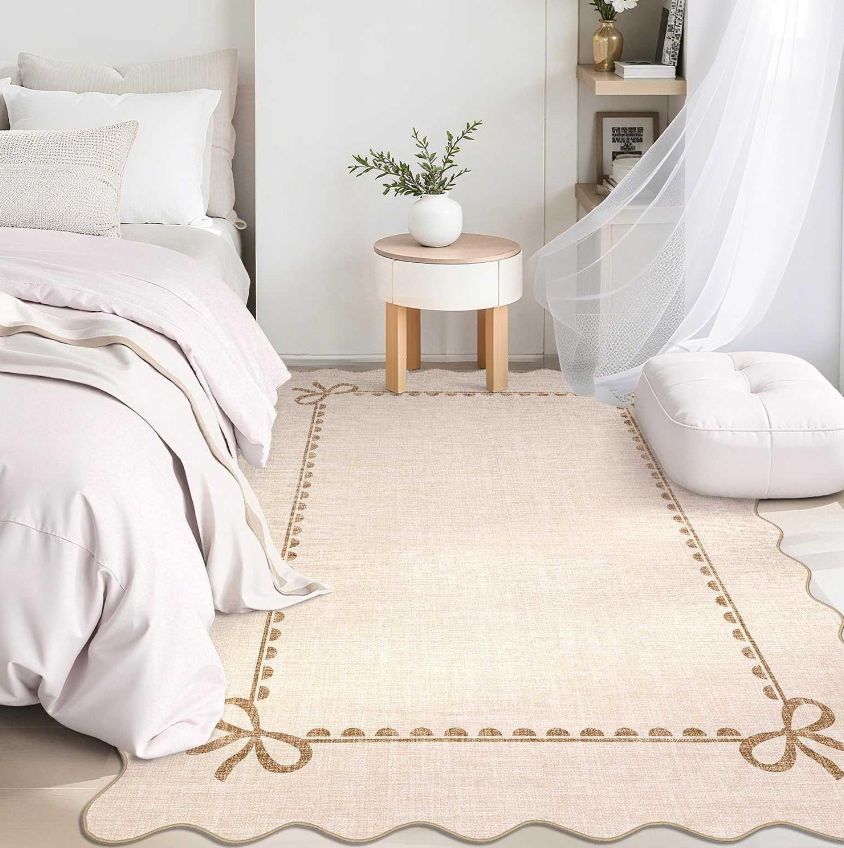 Scalloped Bow Bordered Area Rug6x9-new