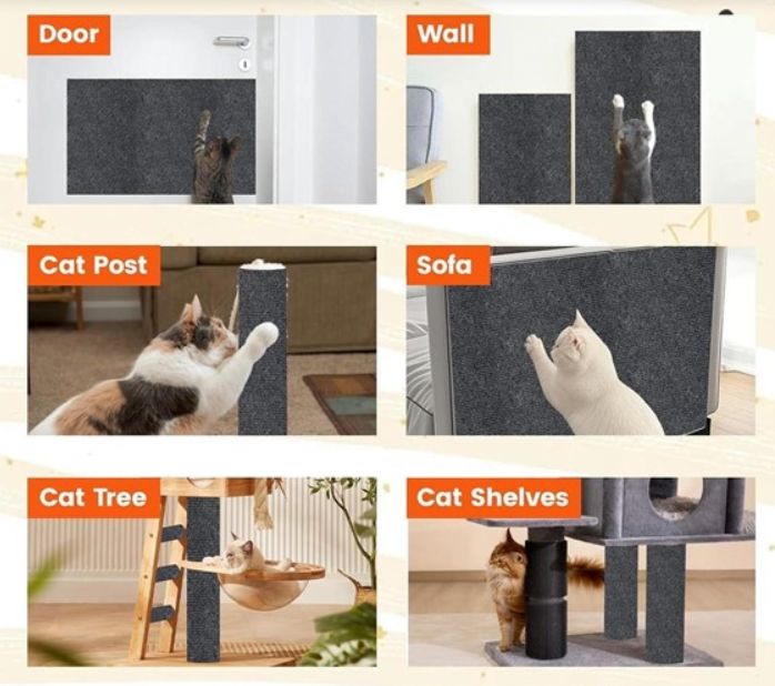 Self-Adhesive Cat Scratch Mat light grey, 16 38"-new