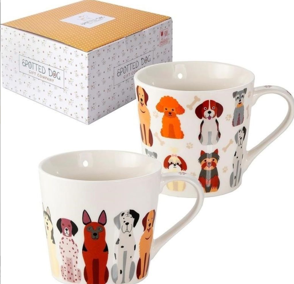 SPOTTED DOG GIFT COMPANY Dog Mugs, 13 oz Coffee-new in box