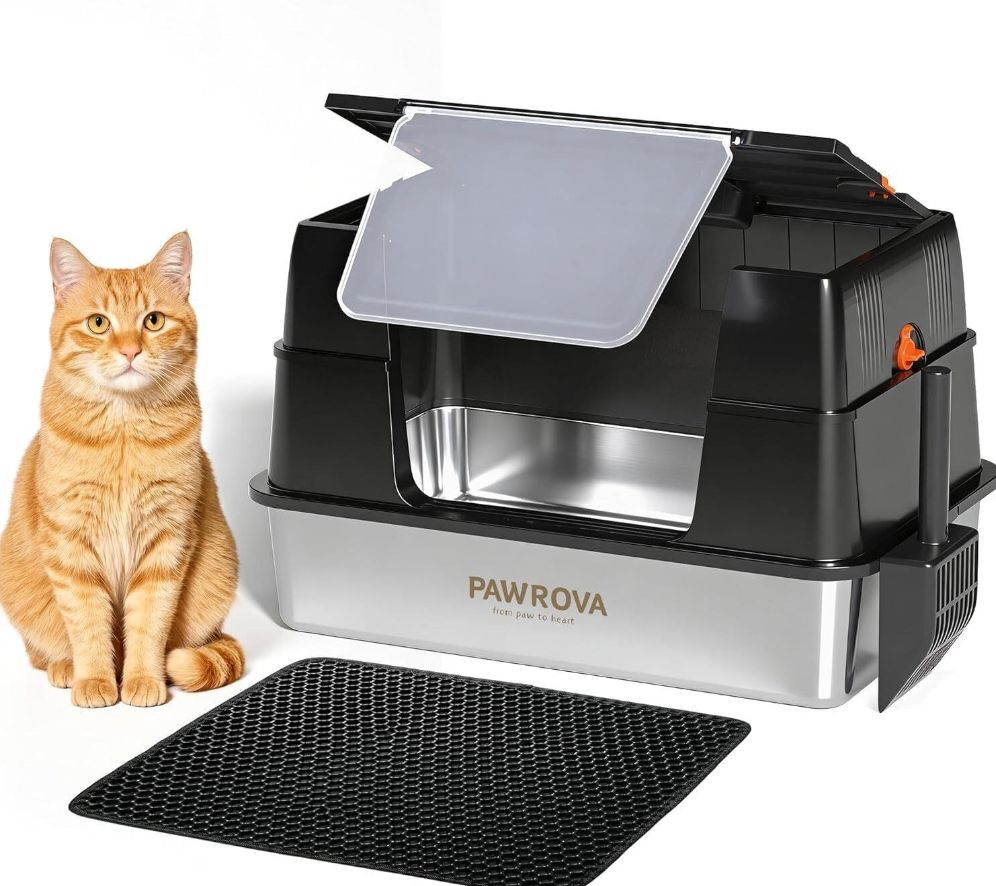 Stainless Enclosed Cat Litter Box-new in box