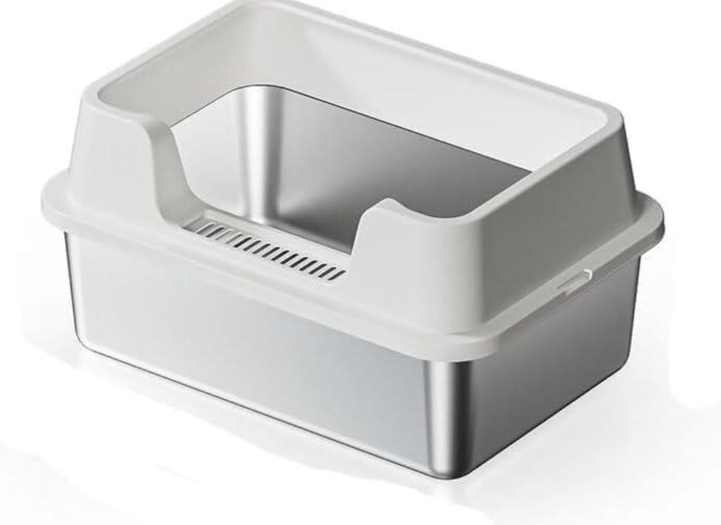 Stainless Steel Cat Litter Box with Scoop,15.5 11- new