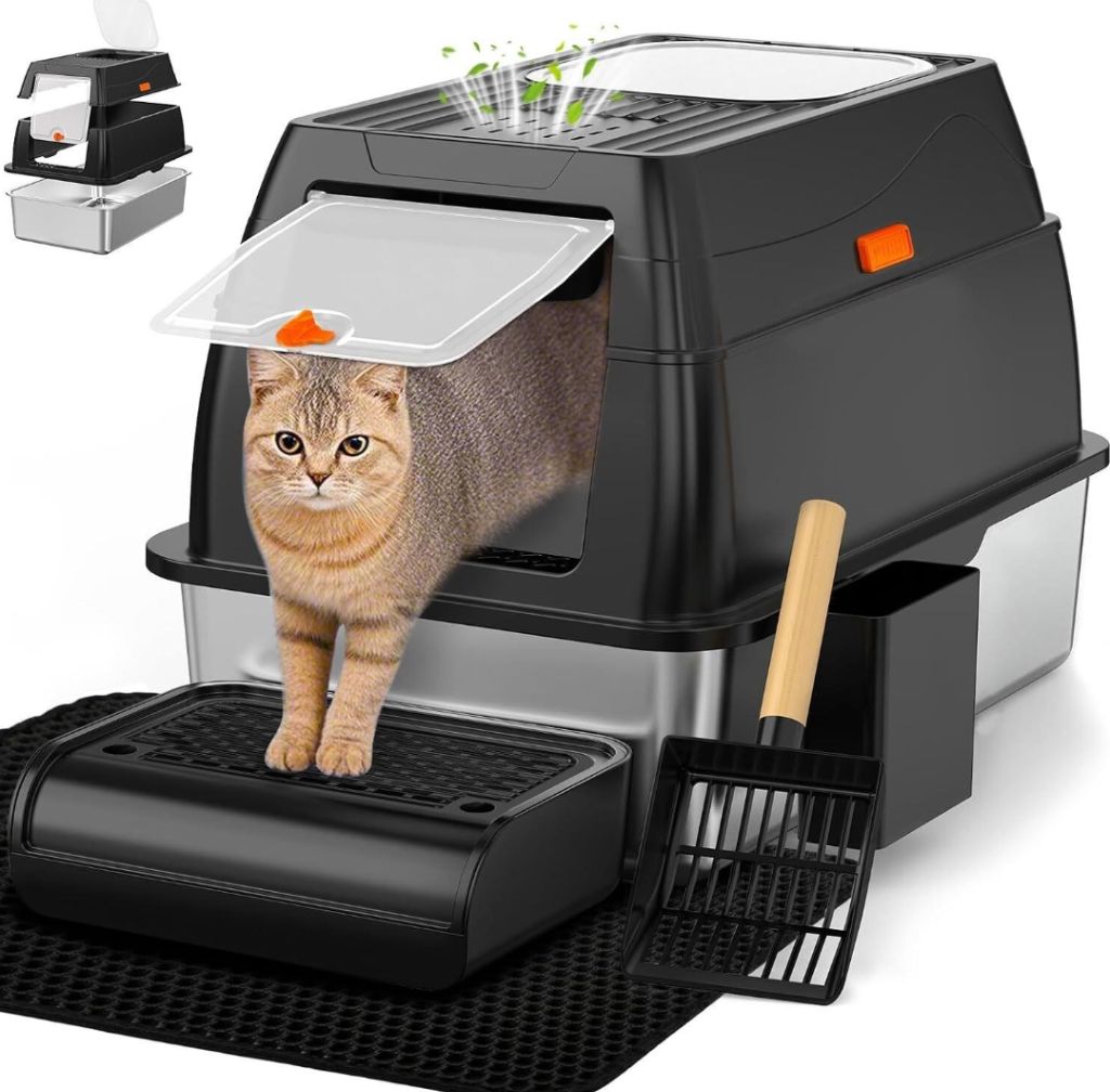 Stainless Steel Litter Box with Lid XL--new in box