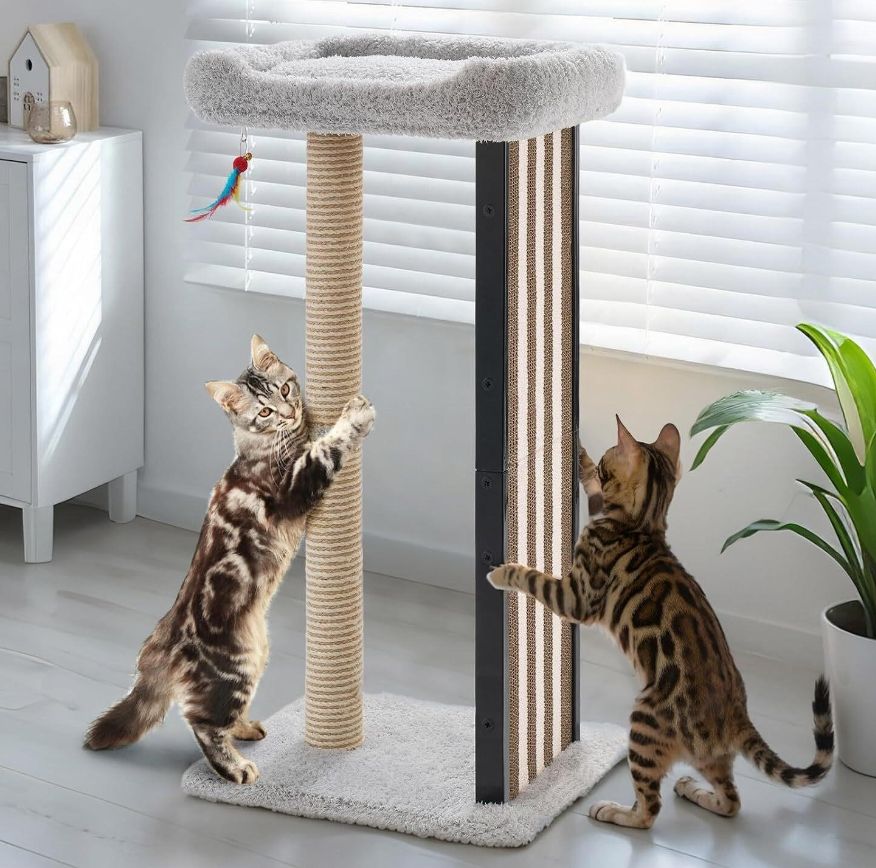 Tall Cat Scratching Post, Gray-new in box
