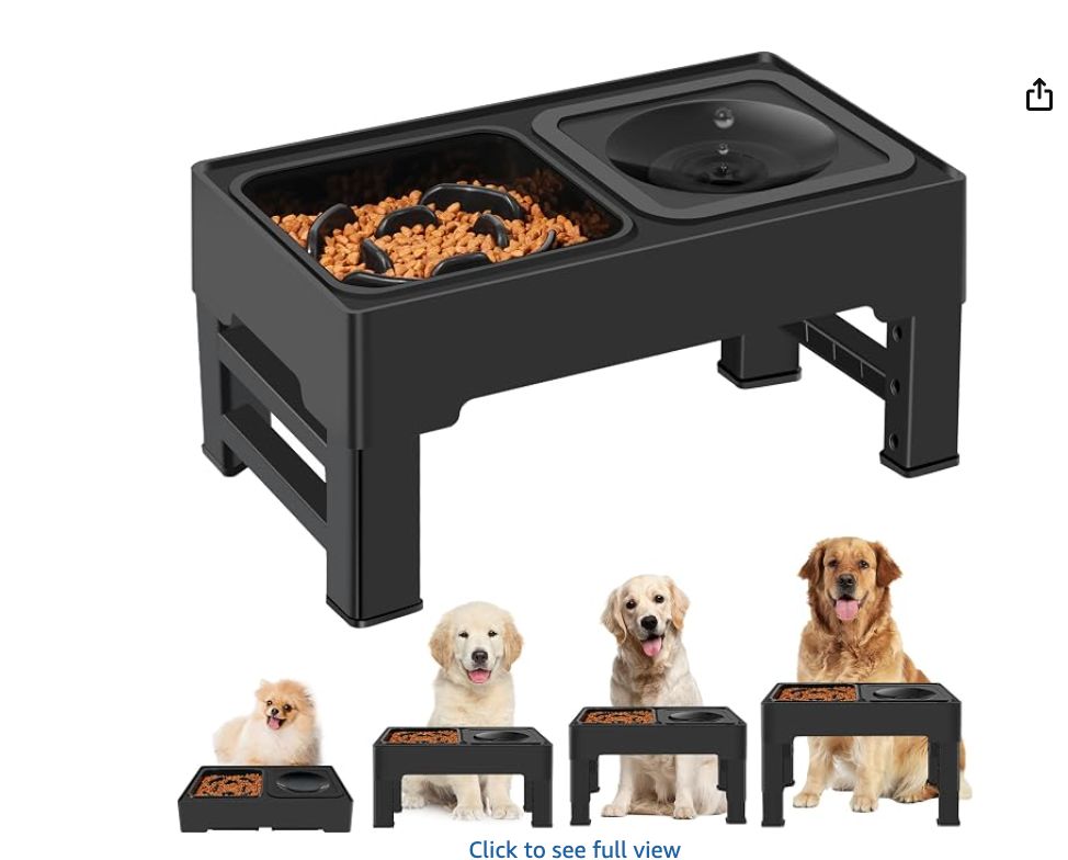 Elevated Dog Bowls Raised Slow-new
