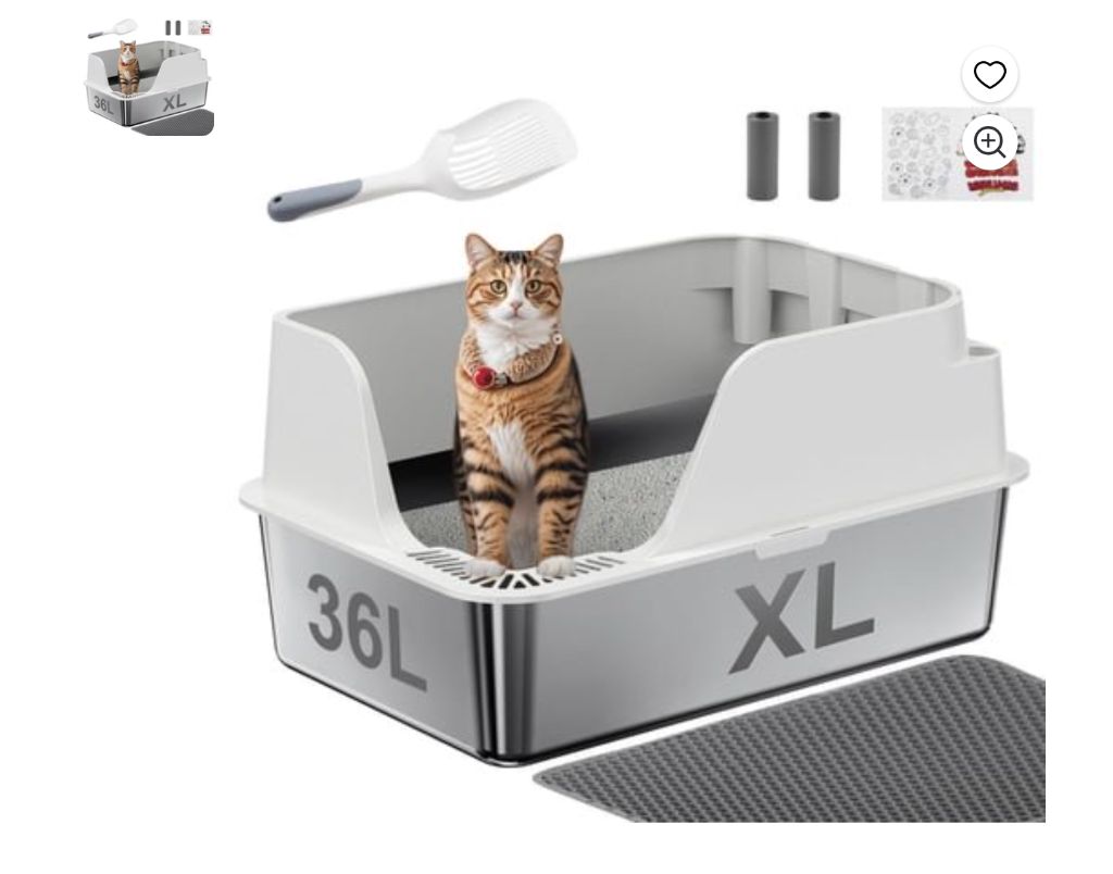 Stainless Steel Cat Litter Box with Lid- new in box