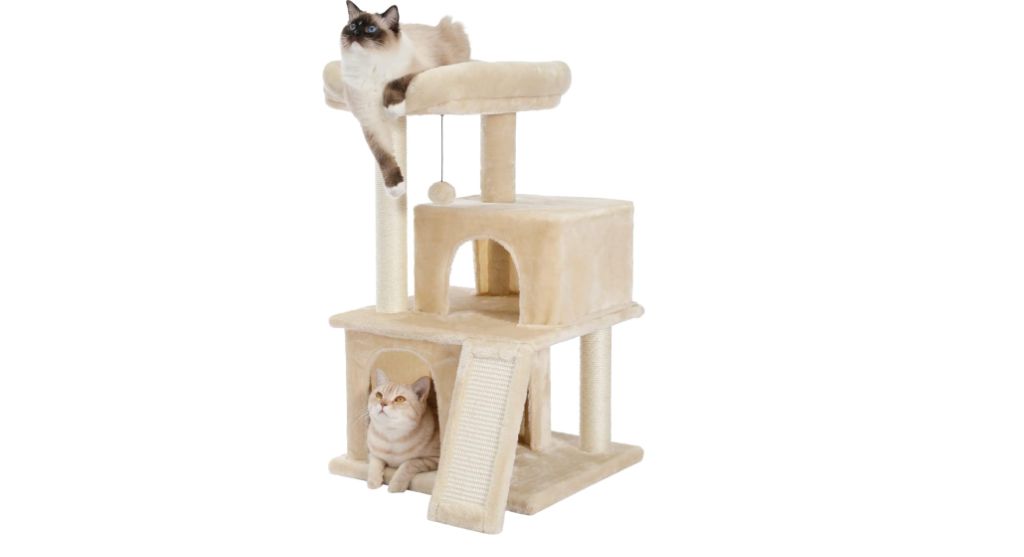 PAWZ Road 34" Cat Tree with Condos, Beige-new