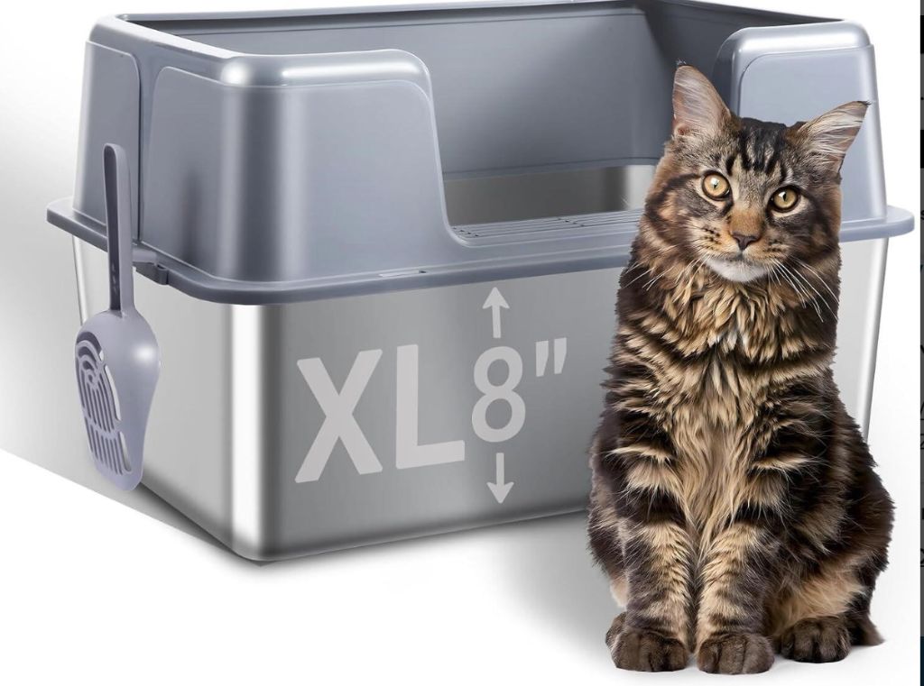 Stainless Steel Cat Litter Box with Lid (XL)-new in box