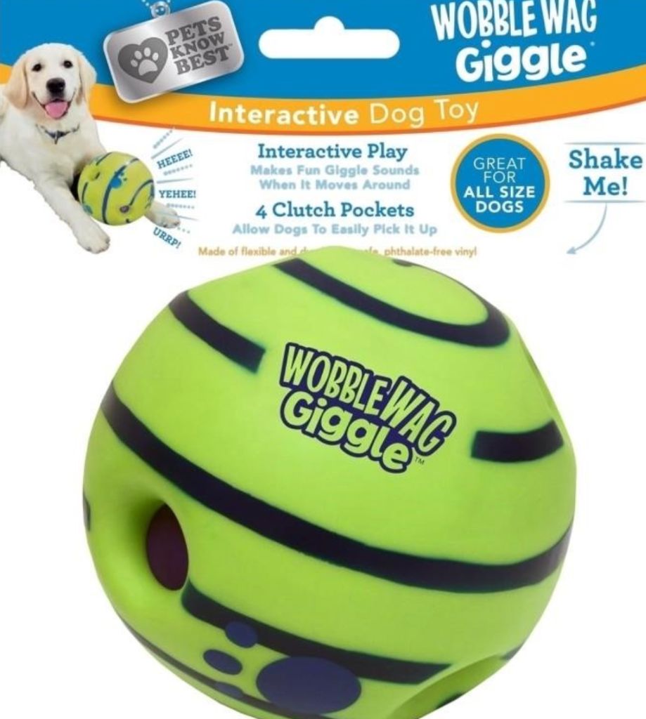 Wobble Wag Giggle Ball, Interactive Dog Toy- new