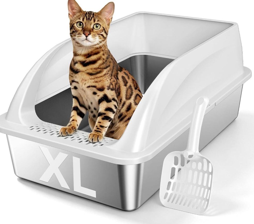 XL Open Top Stainless Litter Box-new in box